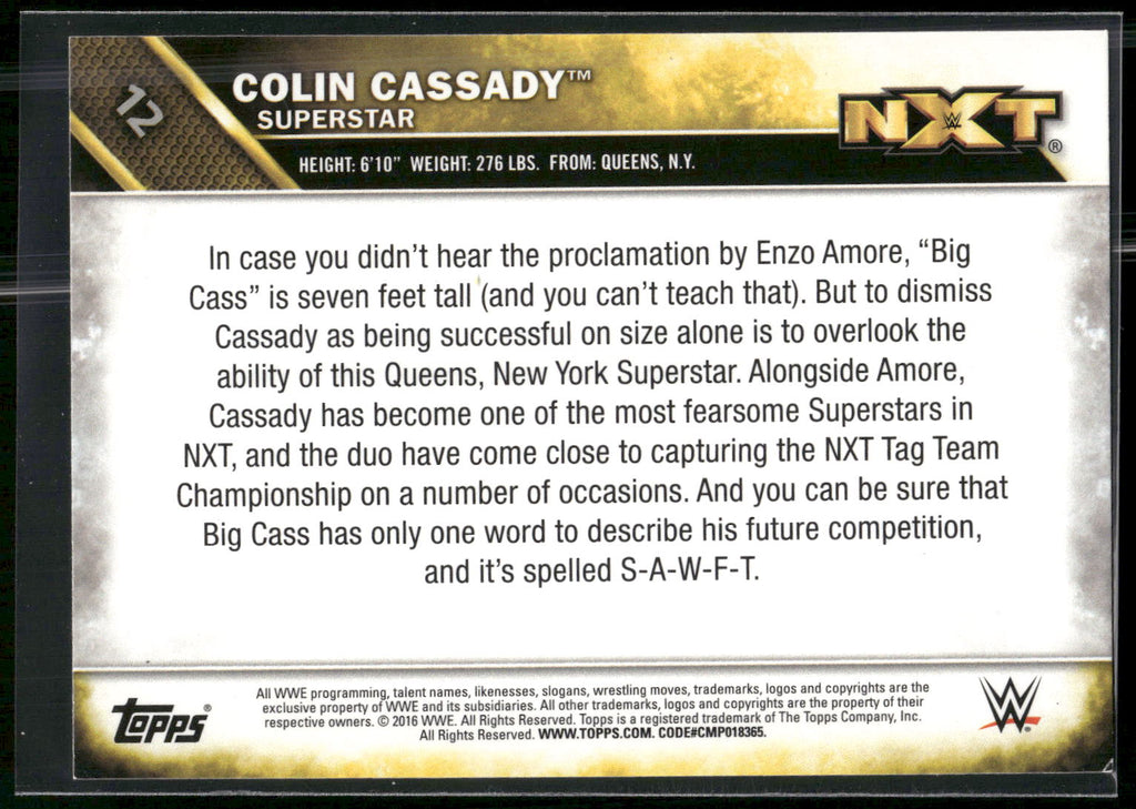 2016 Topps WWE #12 Colin Cassady NXT