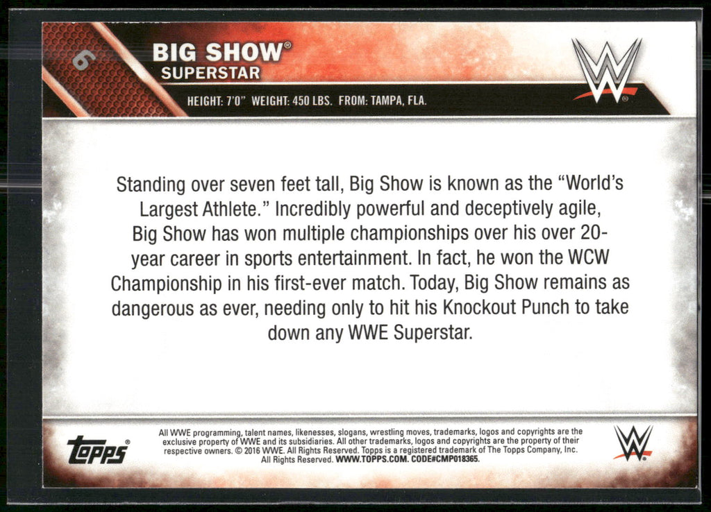 2016 Topps WWE #6 Big Show