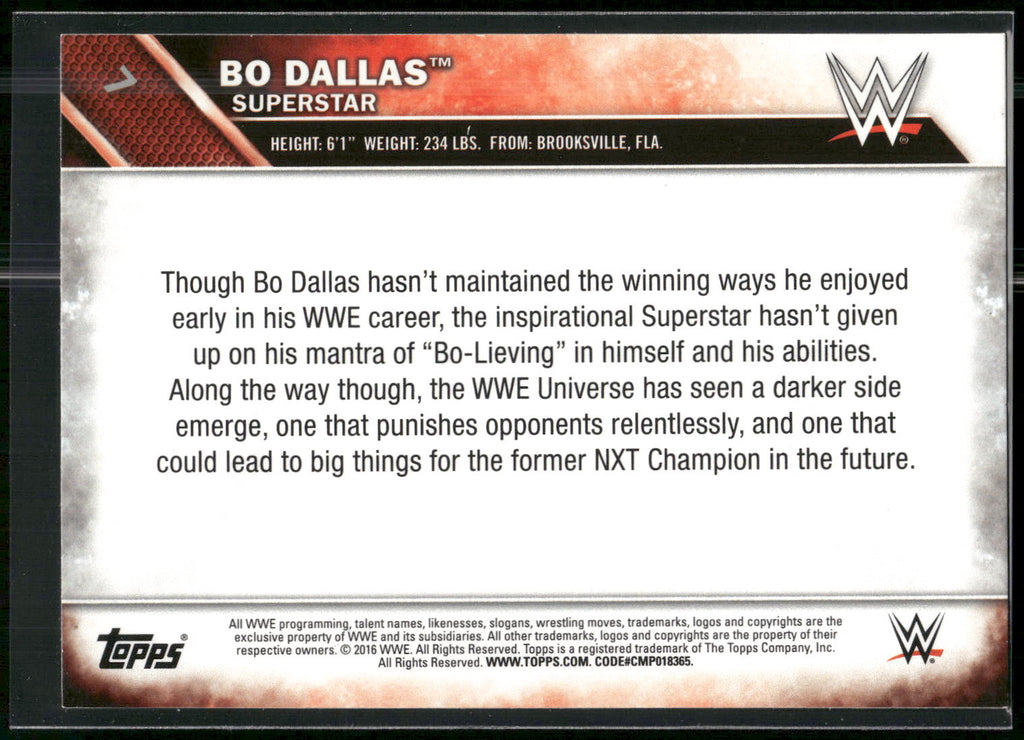 2016 Topps WWE #7 Bo Dallas