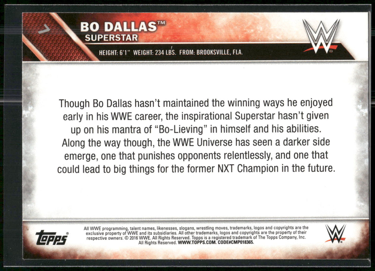 2016 Topps WWE #7 Bo Dallas