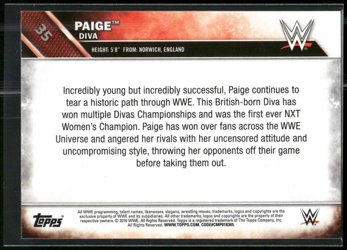 2016 Topps WWE #35 Paige