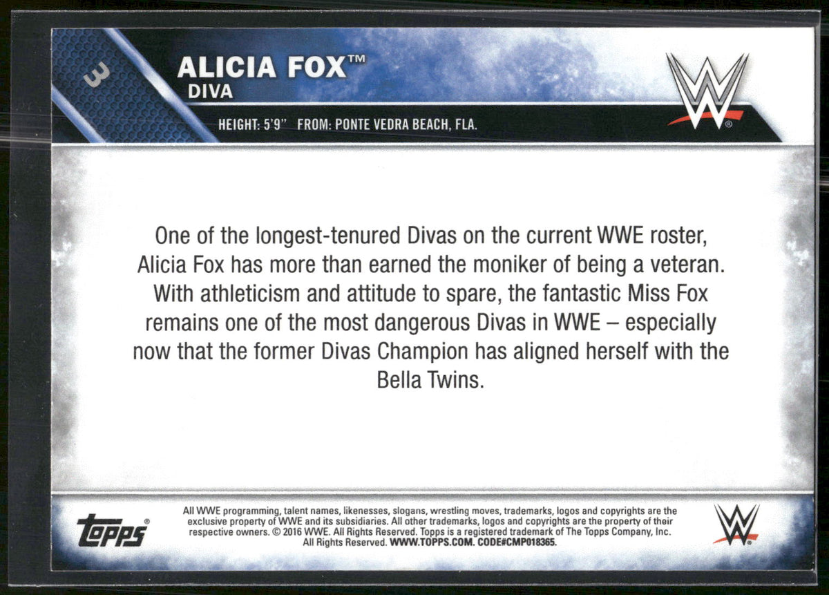 2016 Topps WWE #3 Alicia Fox