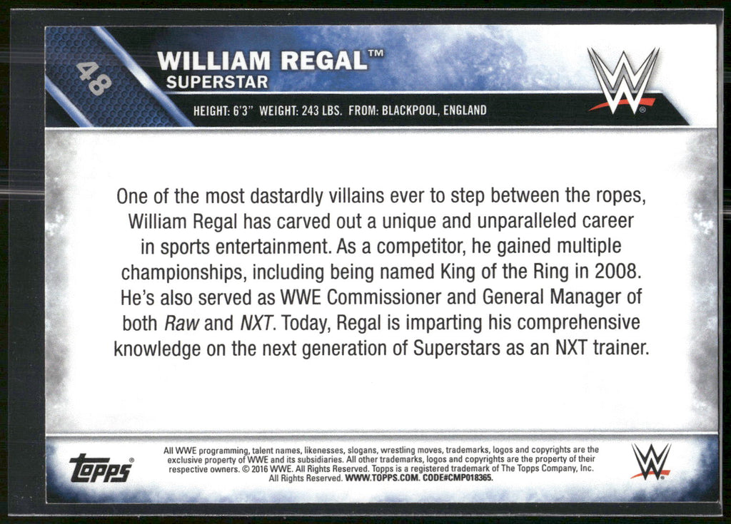 2016 Topps WWE #48 William Regal