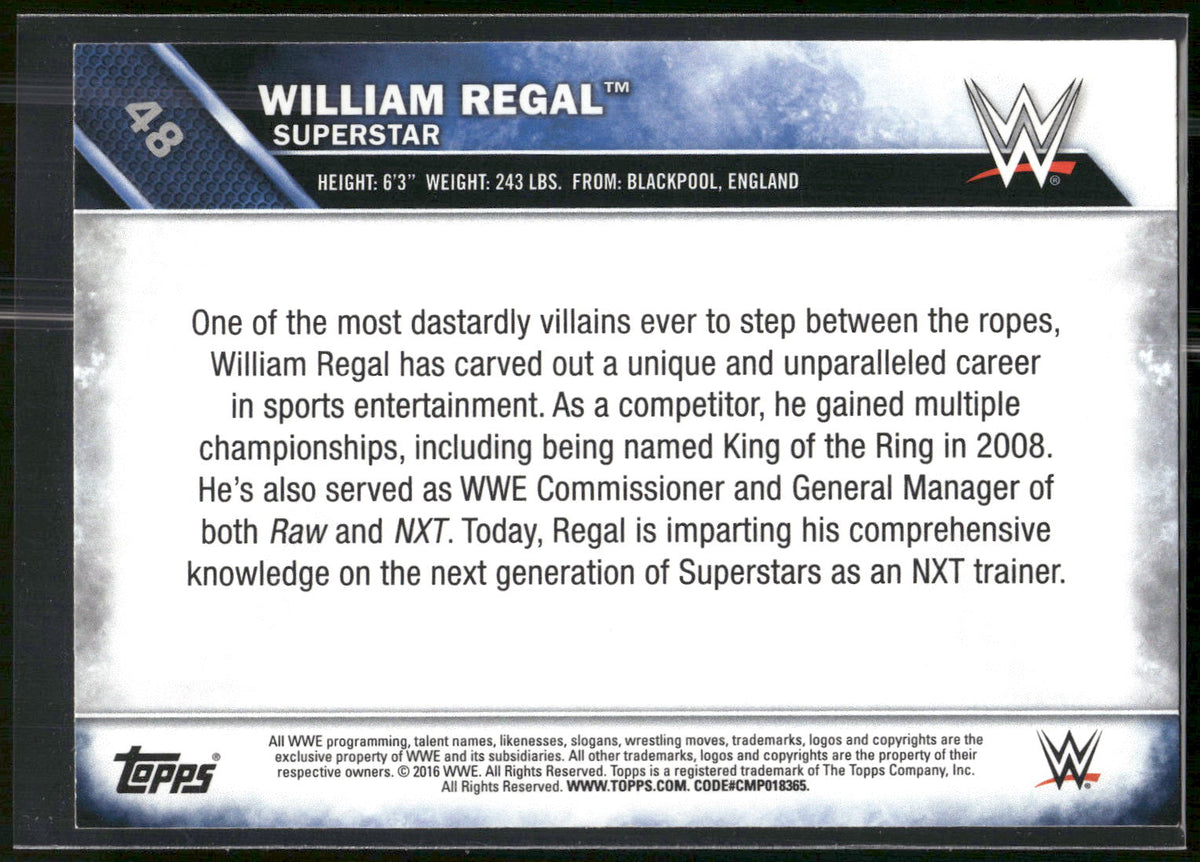 2016 Topps WWE #48 William Regal