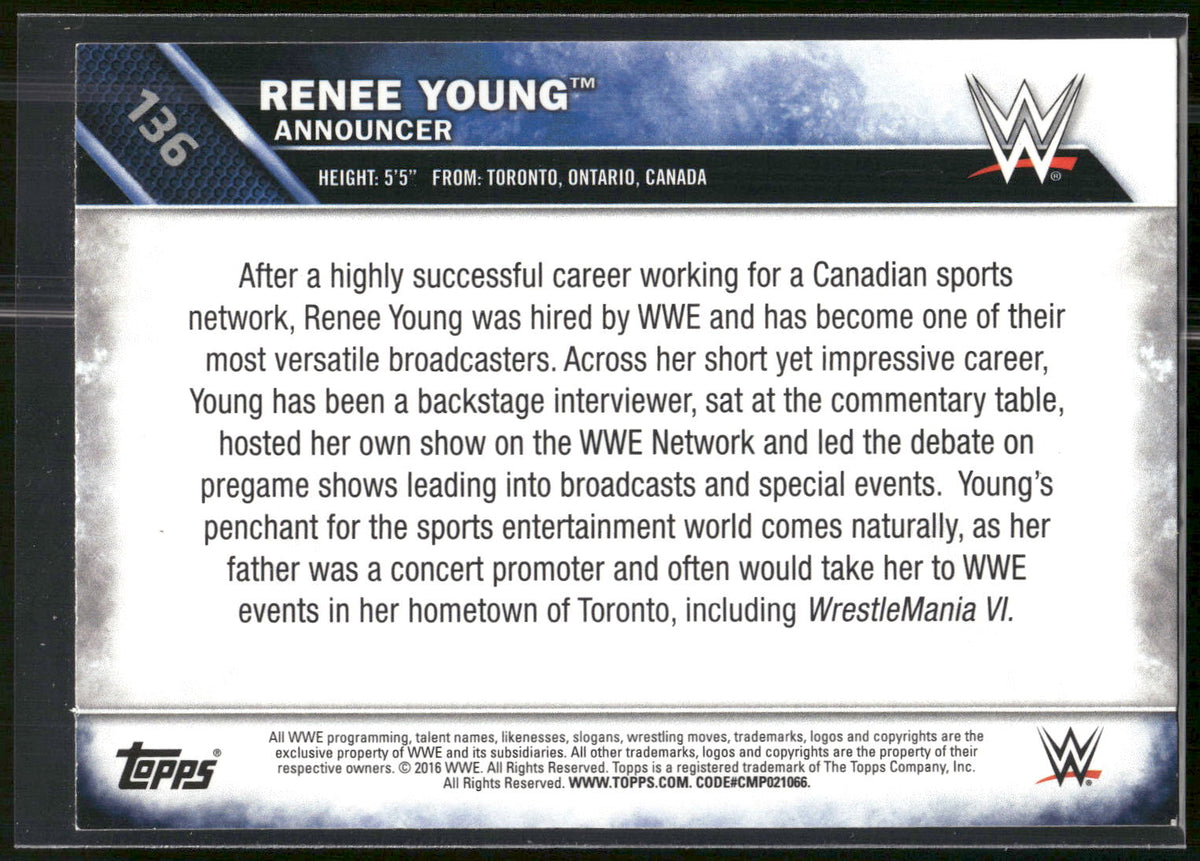 2016 Topps WWE Then Now Forever #136 Renee Young