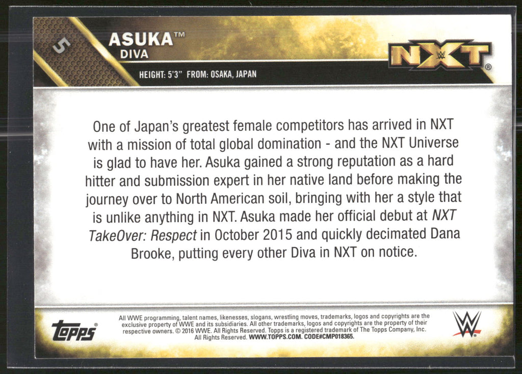 2016 Topps WWE #5 Asuka NXT