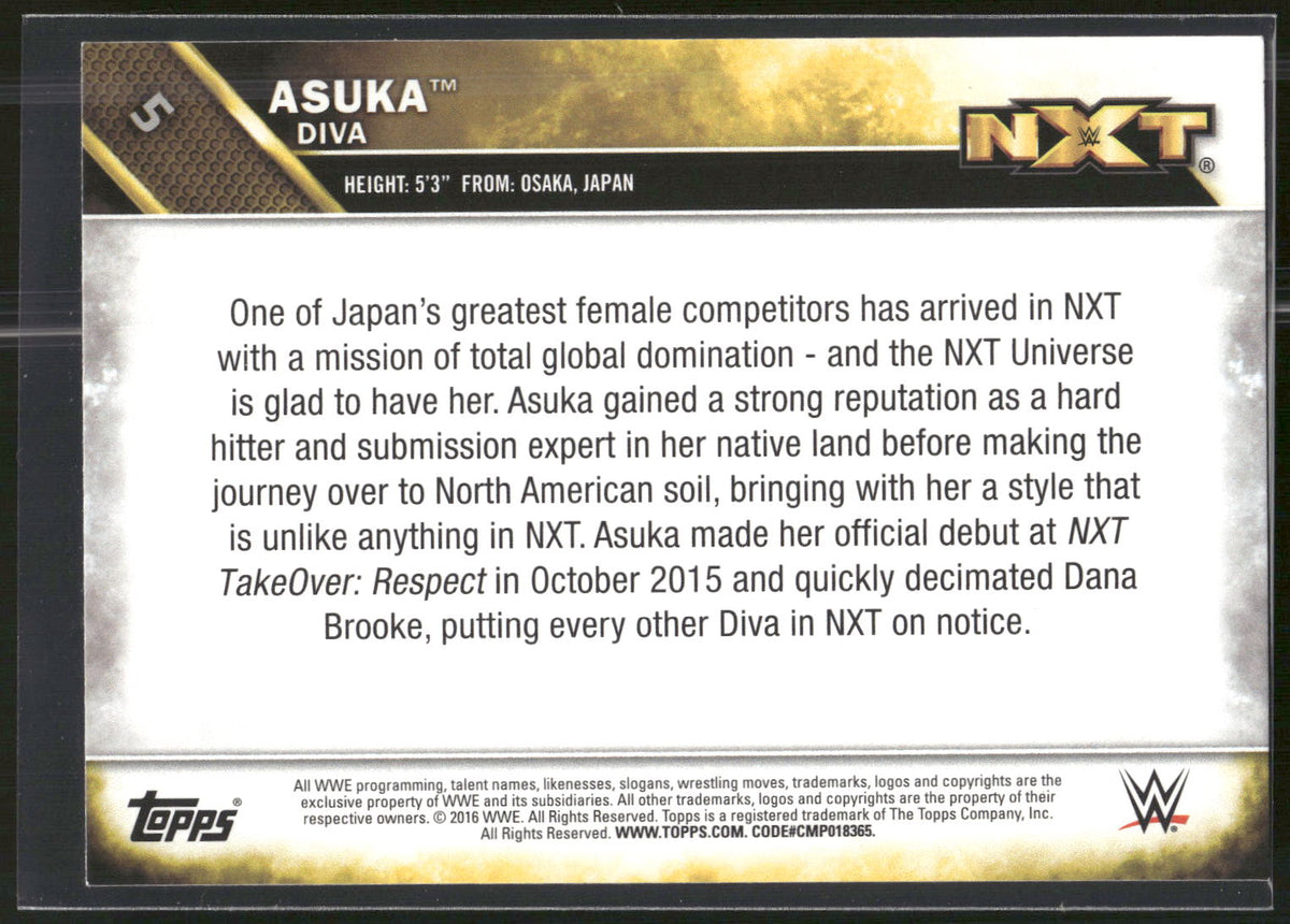 2016 Topps WWE #5 Asuka NXT