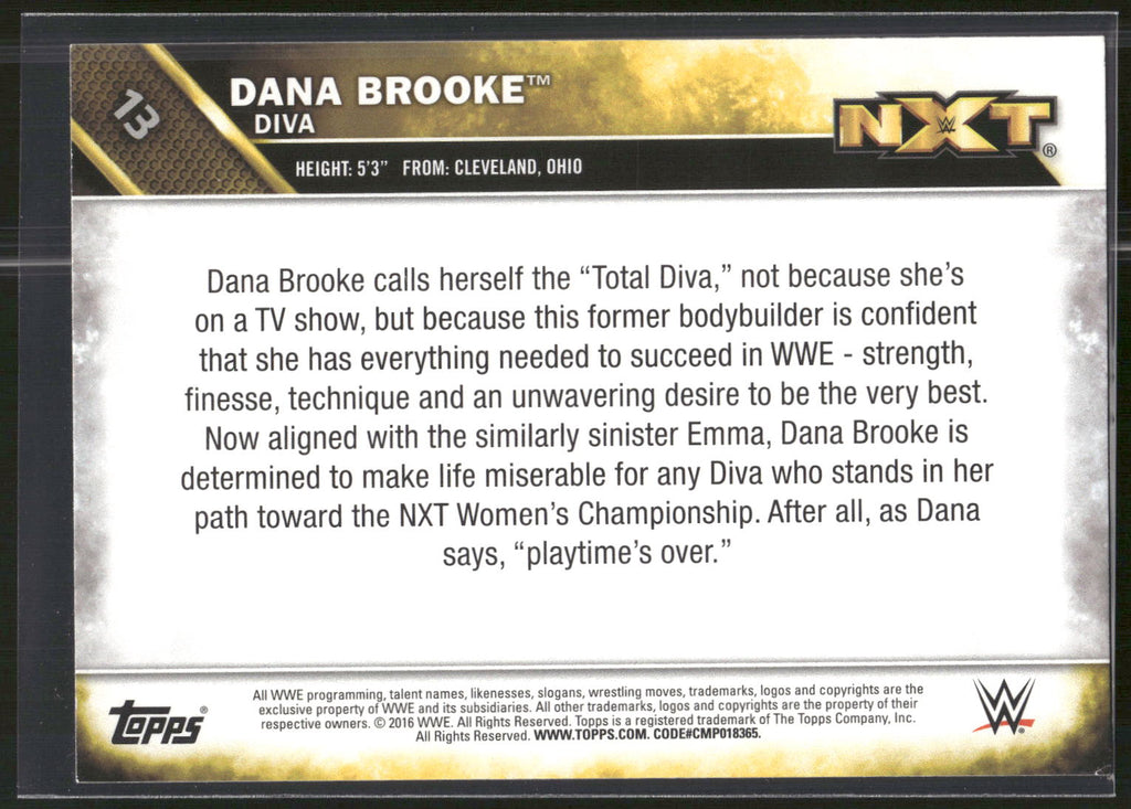 2016 Topps WWE #13 Dana Brooke NXT