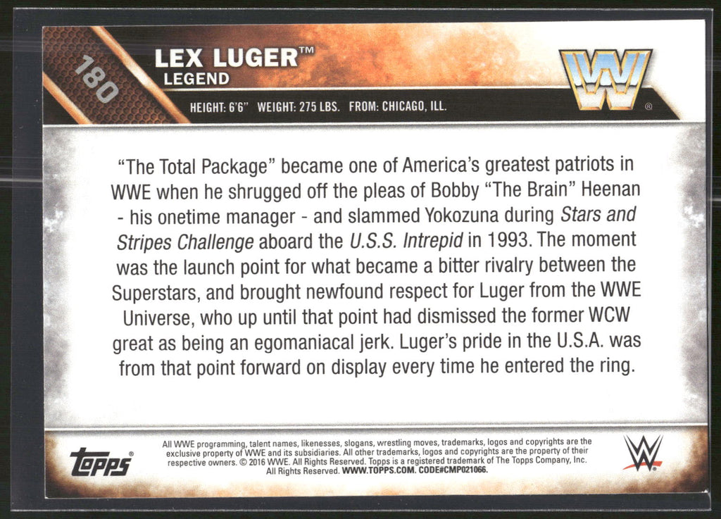 2016 Topps WWE Then Now Forever #180 Lex Luger Bronze