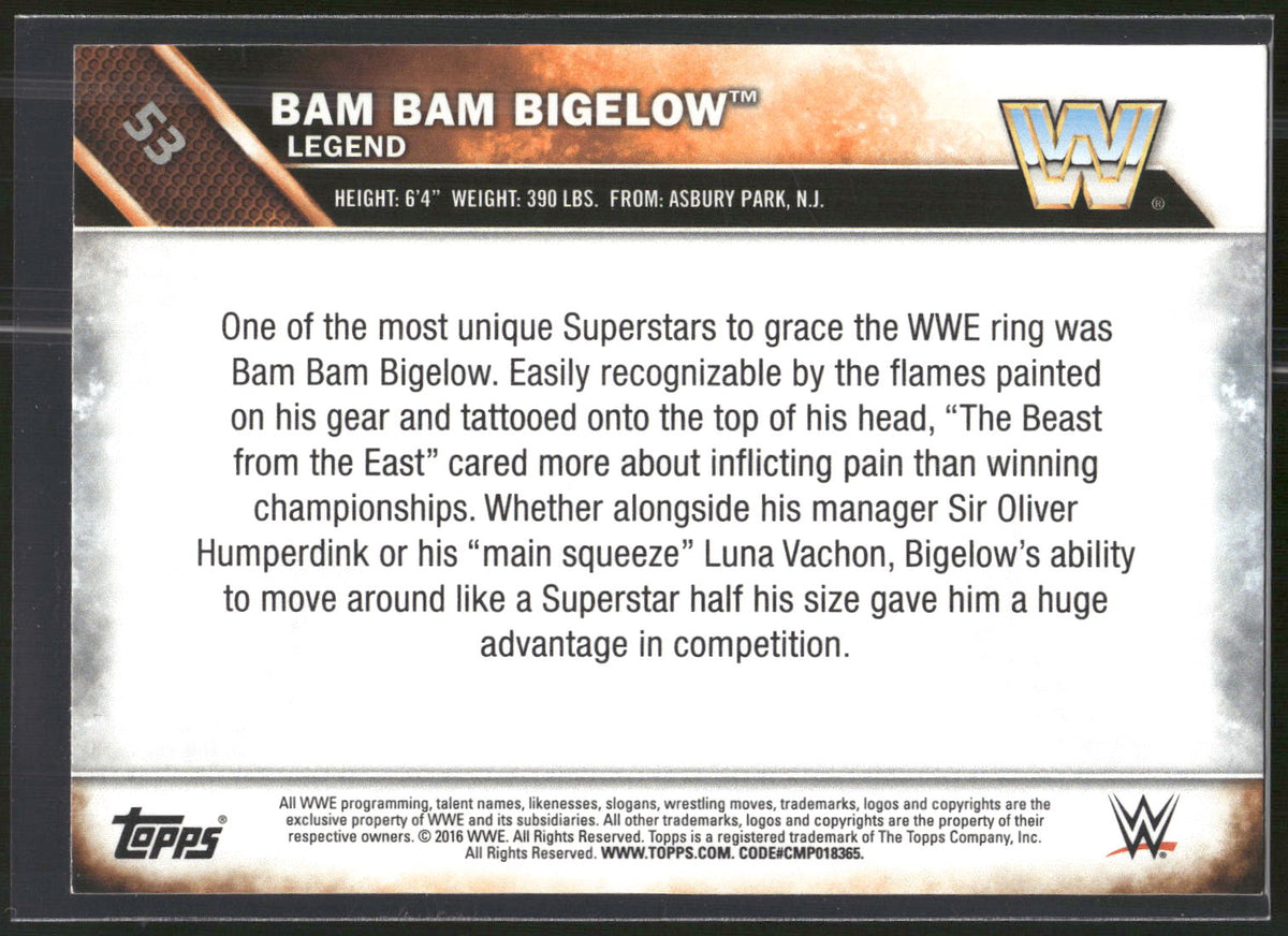 2016 Topps WWE #53 Bam Bam Bigelow Bronze