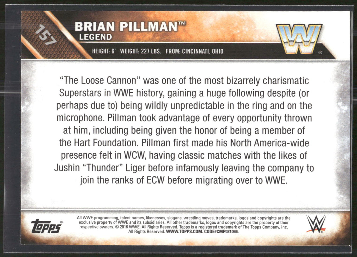 2016 Topps WWE Then Now Forever #157 Brian Pillman