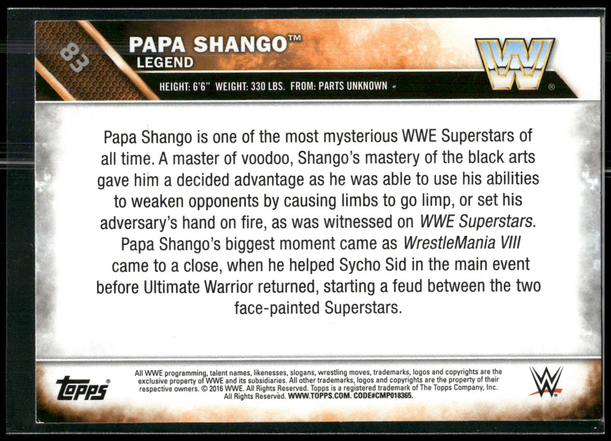 2016 Topps WWE #83 Papa Shango