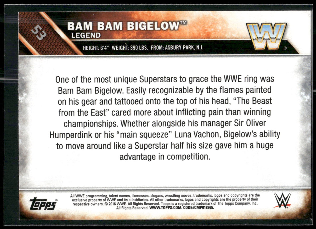 2016 Topps WWE #53 Bam Bam Bigelow