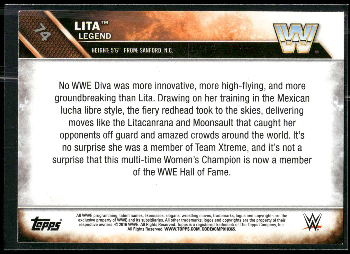 2016 Topps WWE #74 Lita