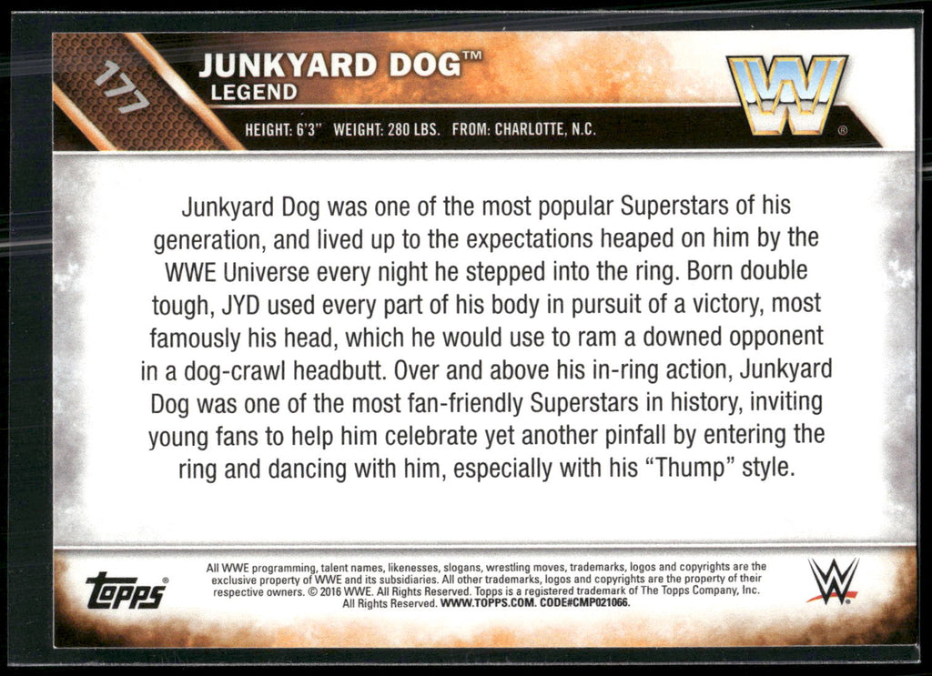 2016 Topps WWE Then Now Forever #177 Junkyard Dog