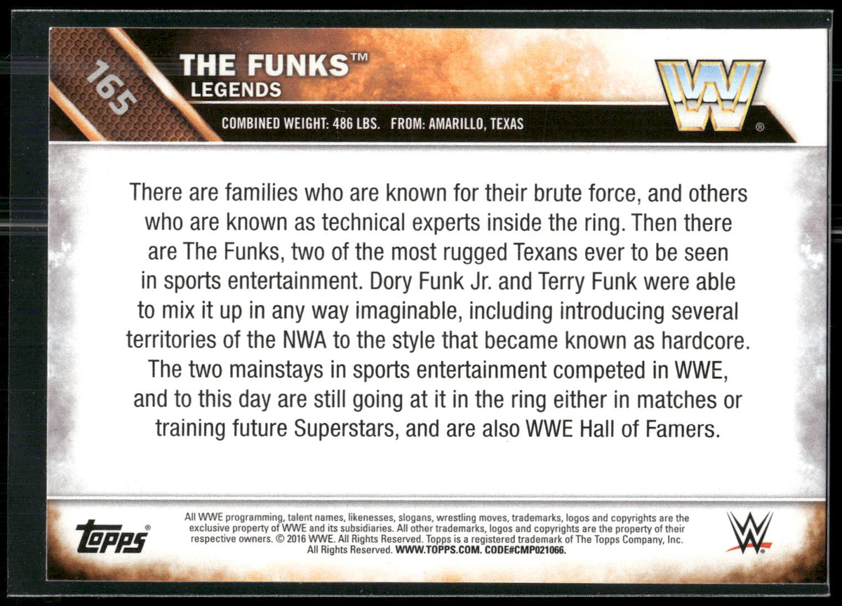 2016 Topps WWE Then Now Forever #165 The Funks