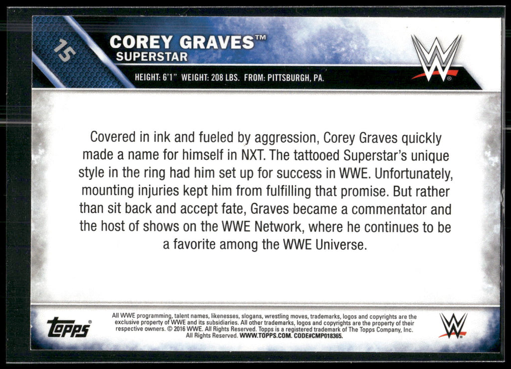 2016 Topps WWE #15 Corey Graves
