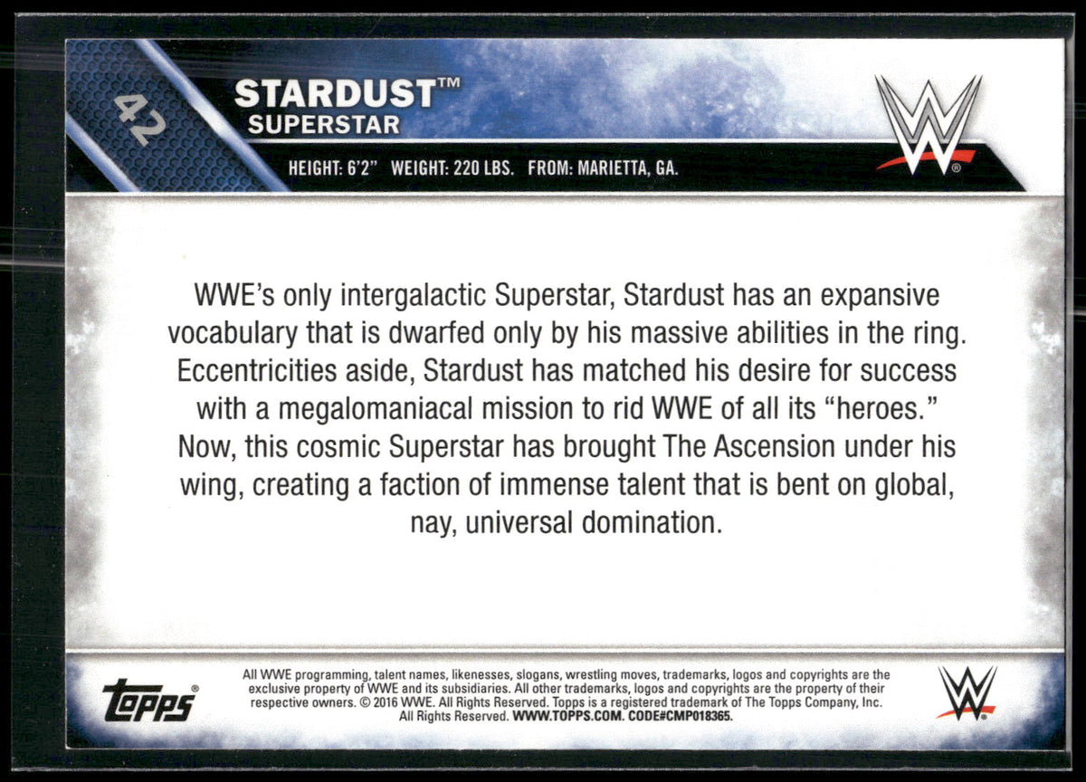 2016 Topps WWE #42 Stardust