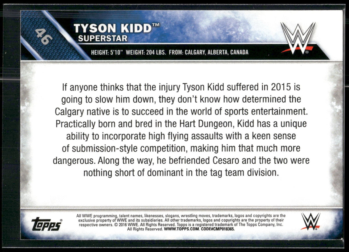 2016 Topps WWE #46 Tyson Kidd