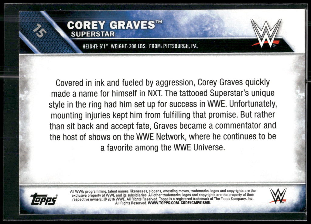 2016 Topps WWE #15 Corey Graves