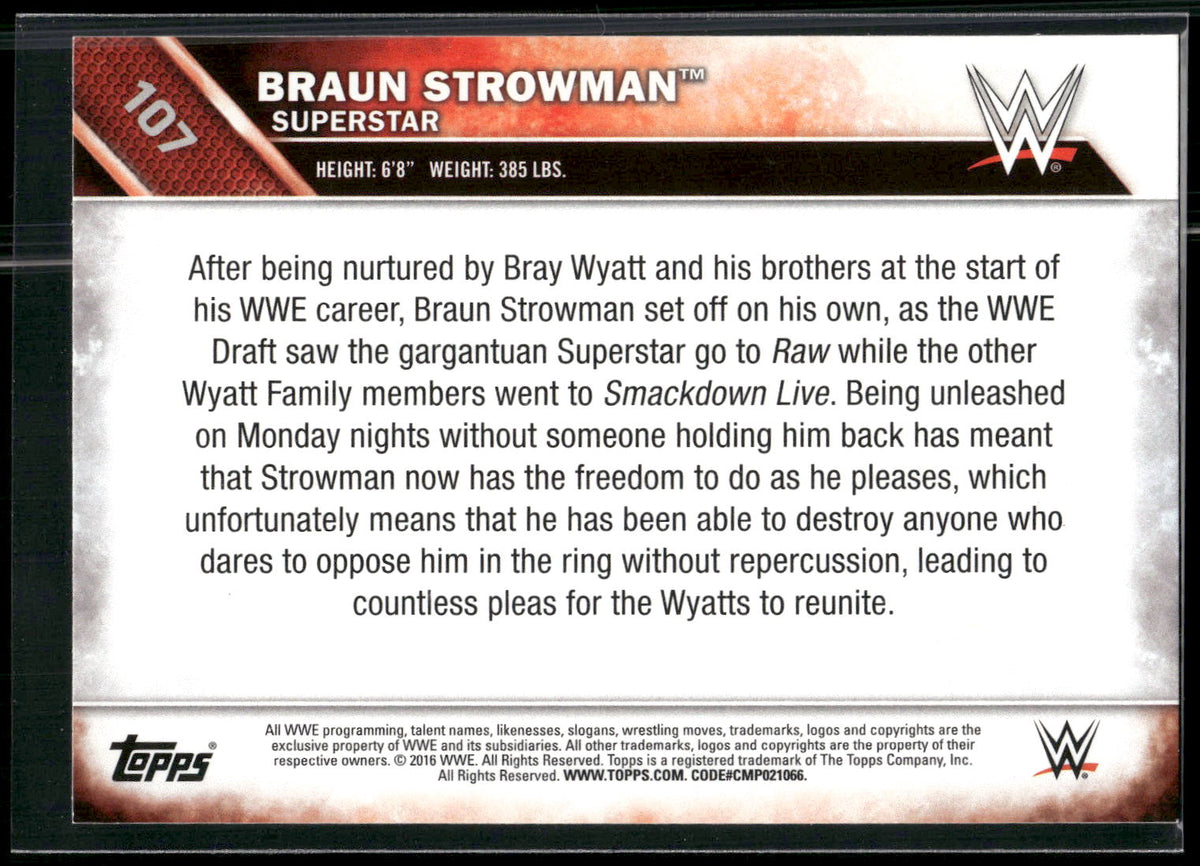 2016 Topps WWE Then Now Forever #107 Braun Strowman