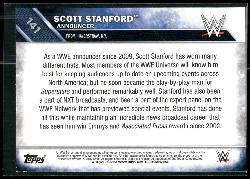 2016 Topps WWE Then Now Forever #141 Scott Stanford