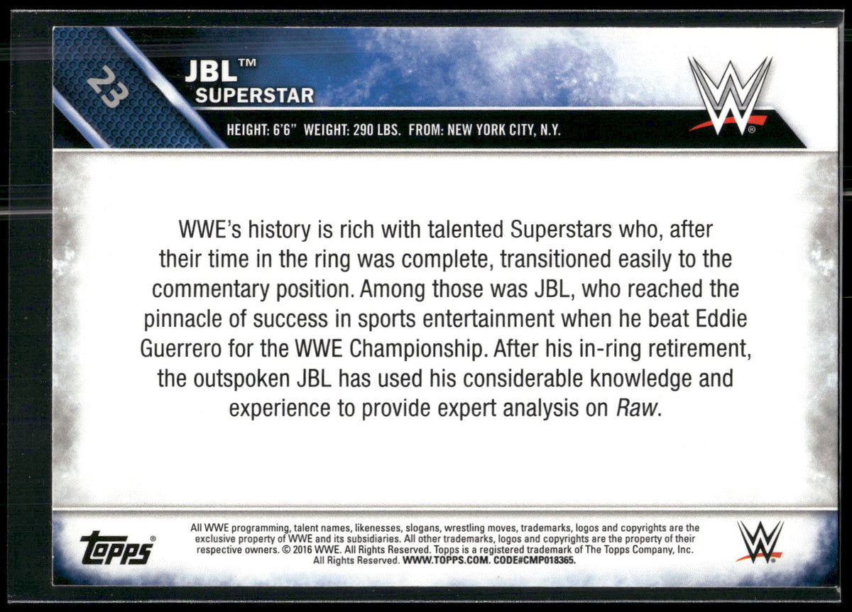 2016 Topps WWE #23 JBL