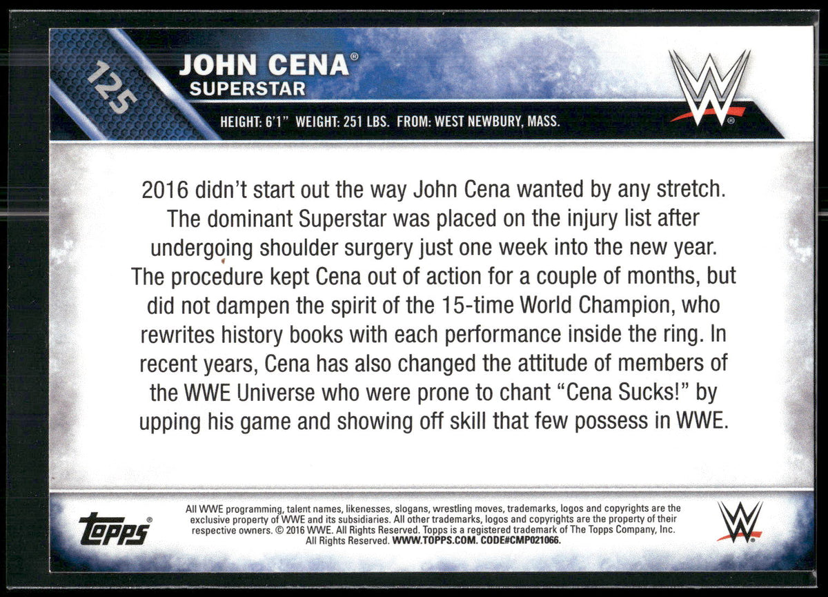 2016 Topps WWE Then Now Forever #125 John Cena
