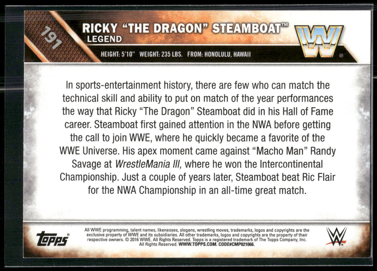 2016 Topps WWE Then Now Forever #191 Ricky "The Dragon" Steamboat