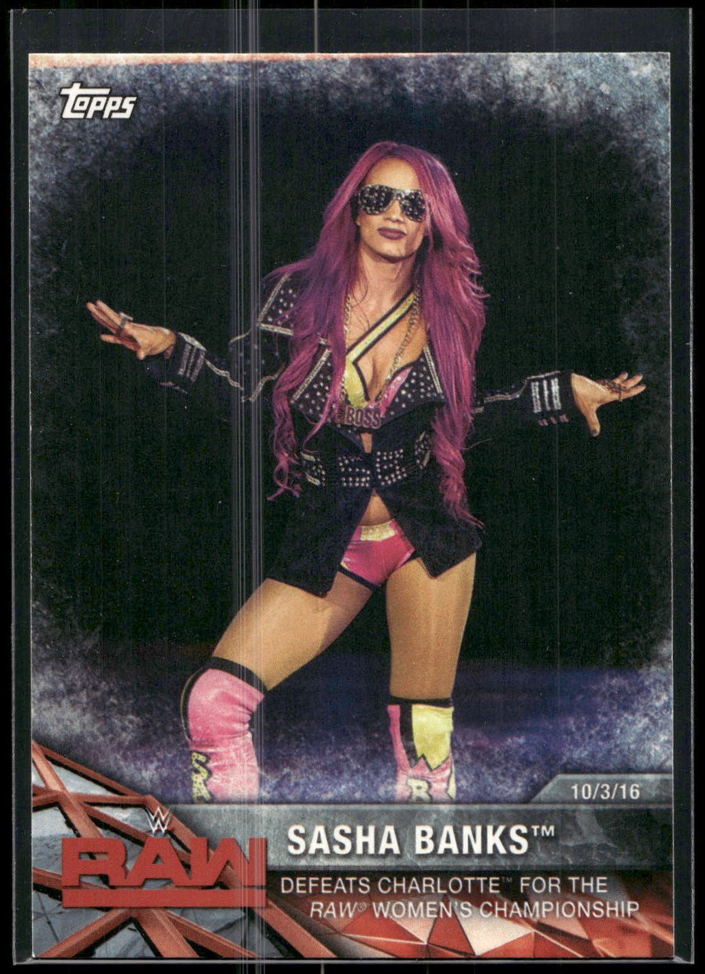 2017 Topps WWE Women's Division #WWE-10 Sasha Banks WWE Matches and Moments
