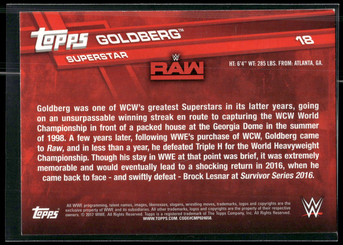 2017 Topps WWE #18 Goldberg