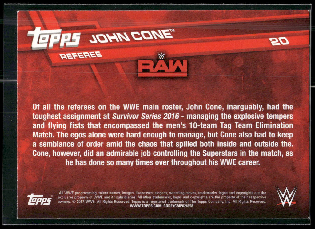 2017 Topps WWE #20 John Cone