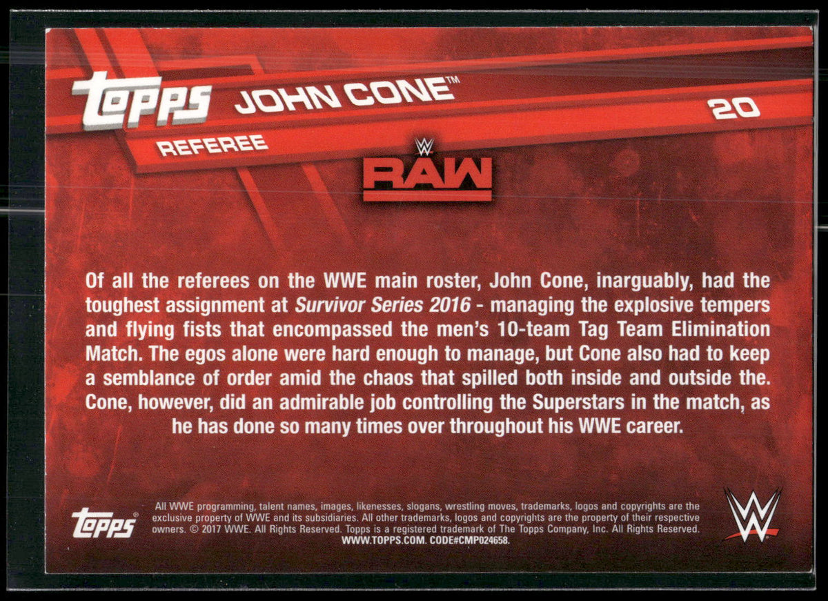 2017 Topps WWE #20 John Cone