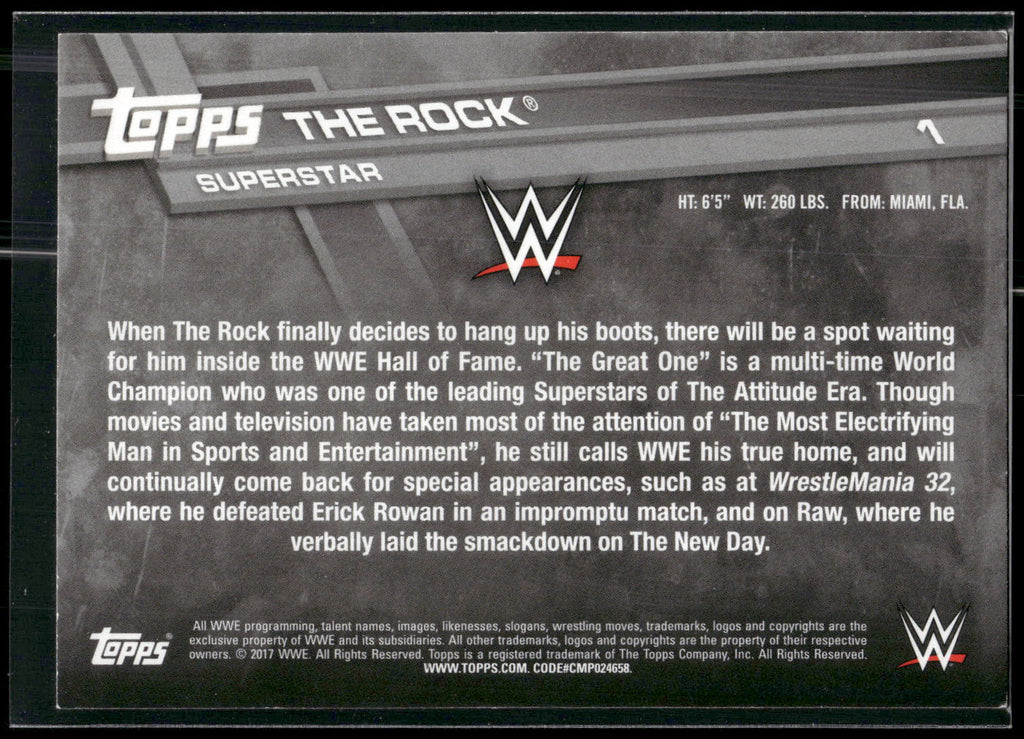 2017 Topps WWE #1 The Rock