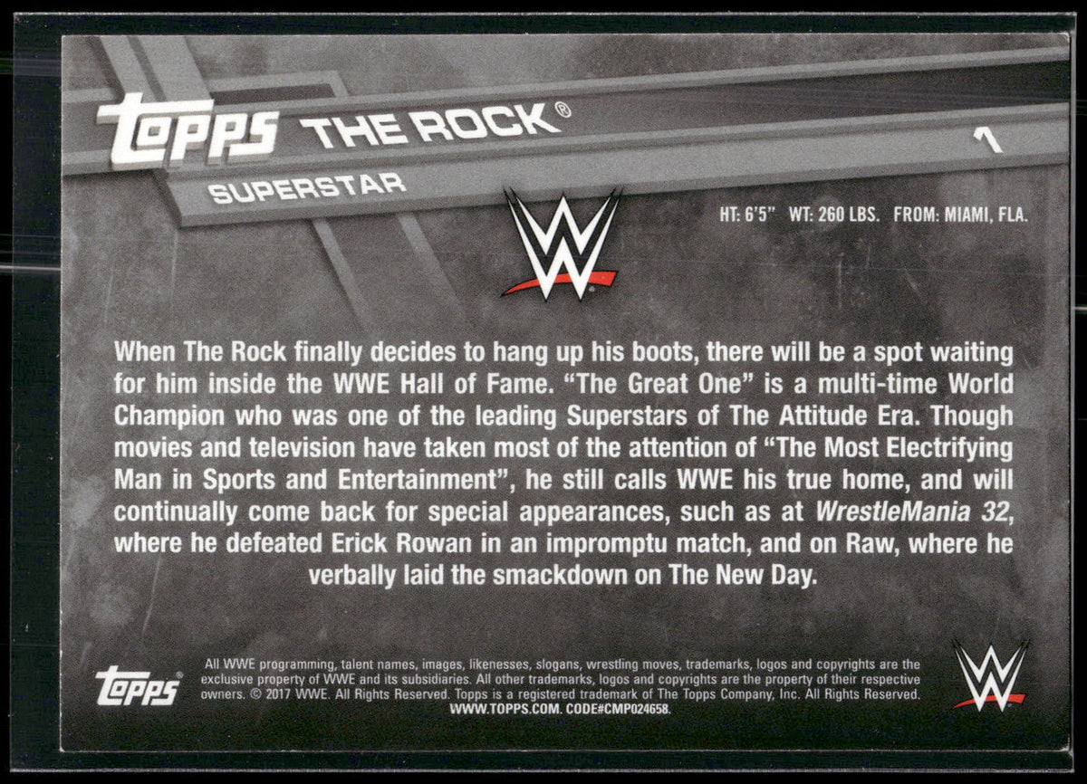 2017 Topps WWE #1 The Rock