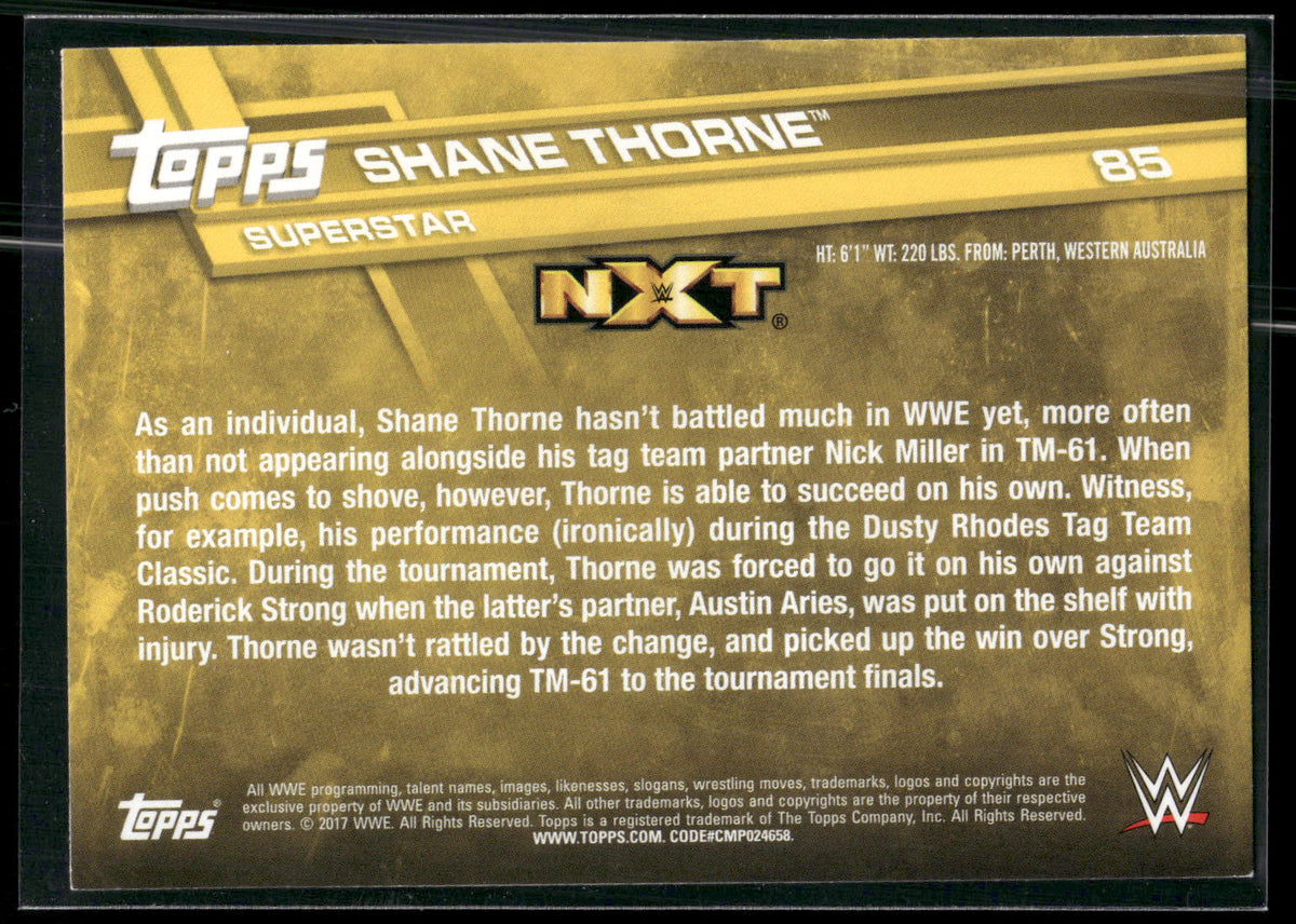 2017 Topps WWE #85 Shane Thorne
