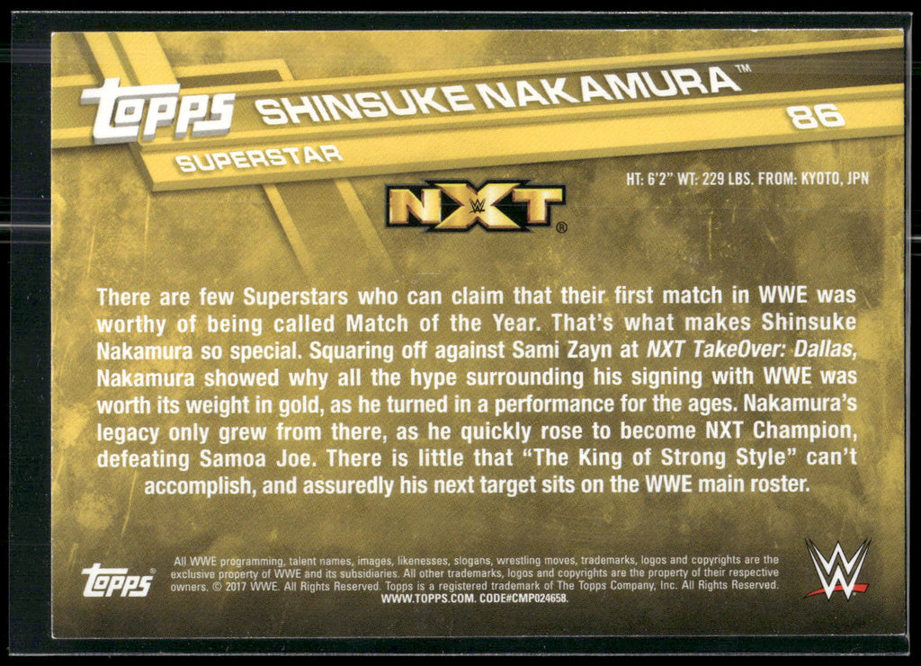2017 Topps WWE #86 Shinsuke Nakamura