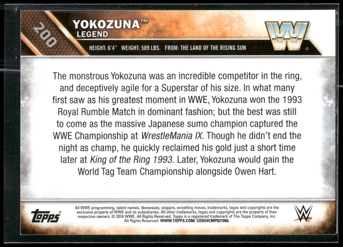 2016 Topps WWE Then Now Forever #200 Yokozuna