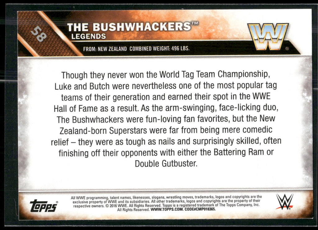 2013 Topps WWE #88 The Bushwhackers