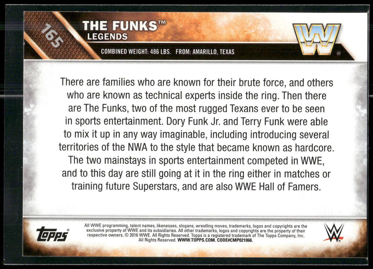 2016 Topps WWE Then Now Forever #165 The Funks