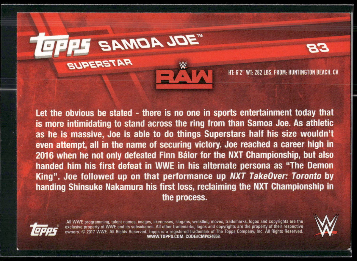 2017 Topps WWE #83 Samoa Joe