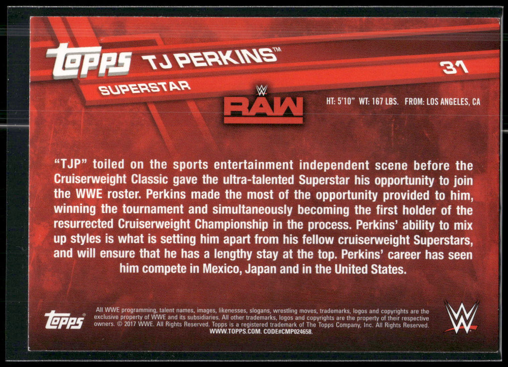 2017 Topps WWE #31 TJ Perkins