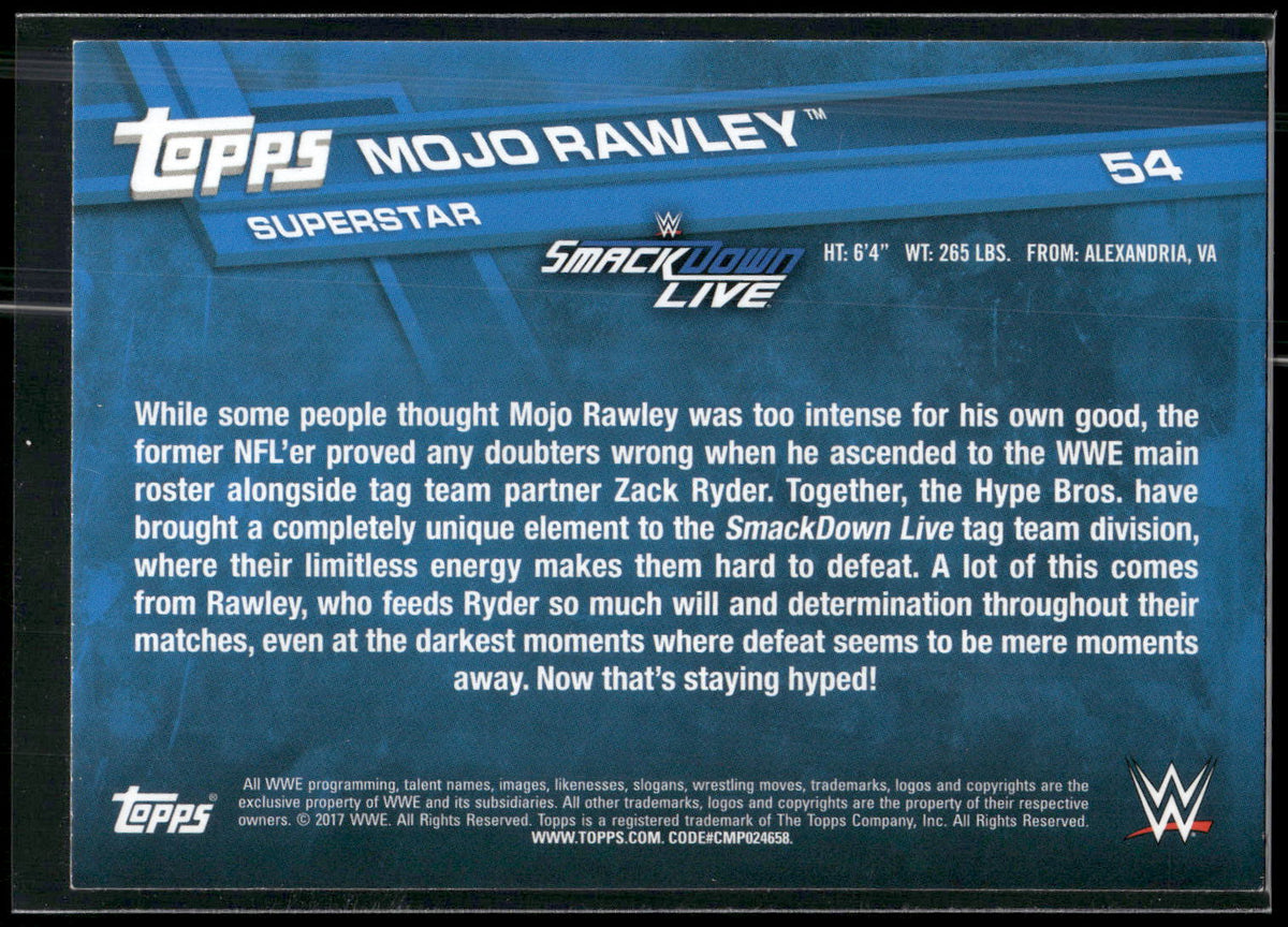 2017 Topps WWE #54 Mojo Rawley