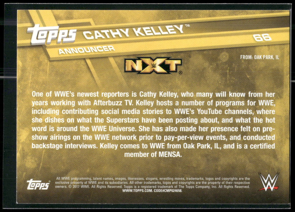 2017 Topps WWE #66 Cathy Kelley Bronze