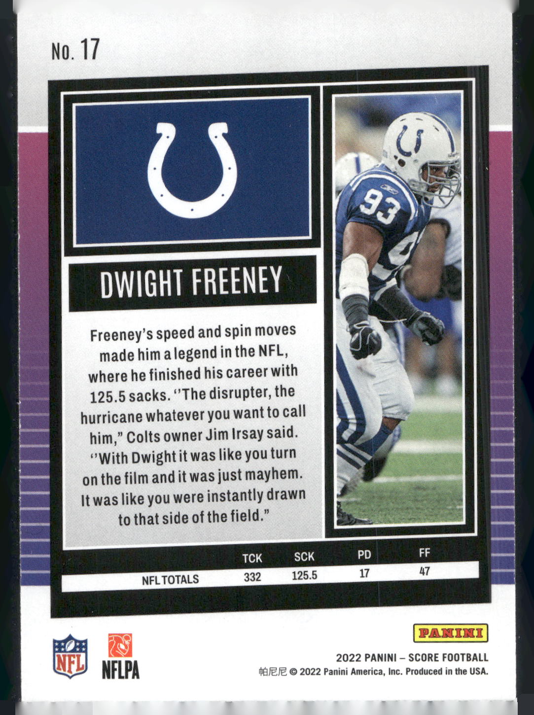 2022 Score #17 Dwight Freeney
