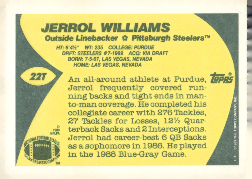 1989 Topps Traded #22T Jerrol Williams