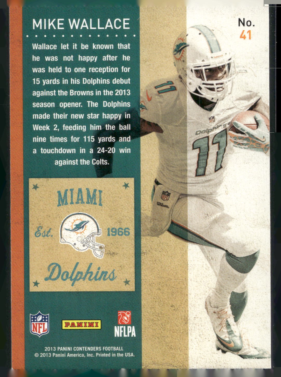 2013 Panini Contenders #41 Mike Wallace