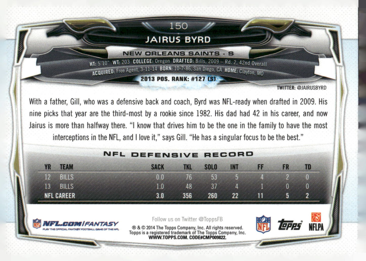 2014 Topps #150 Jairus Byrd