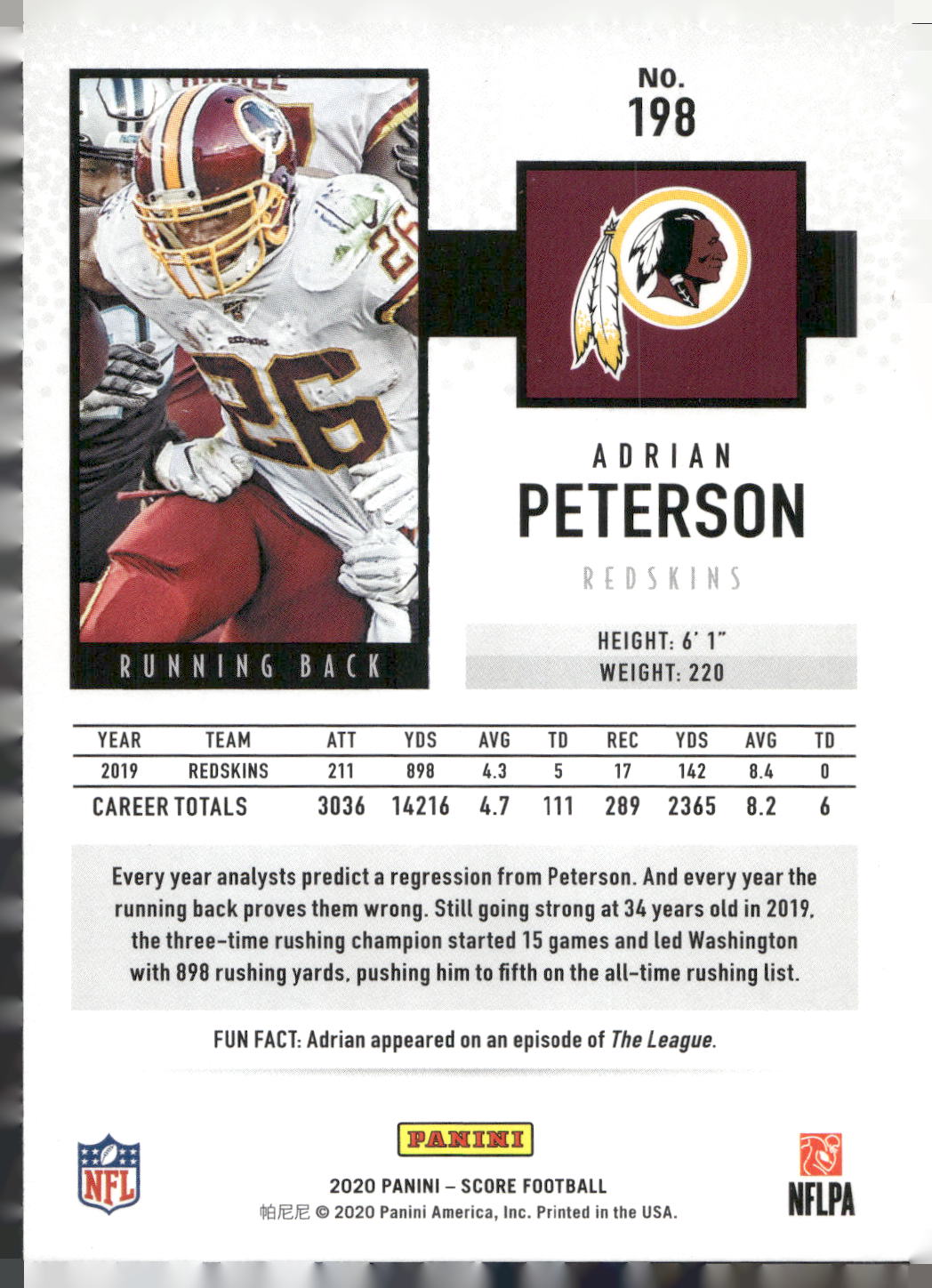 2020 Score #198 Adrian Peterson