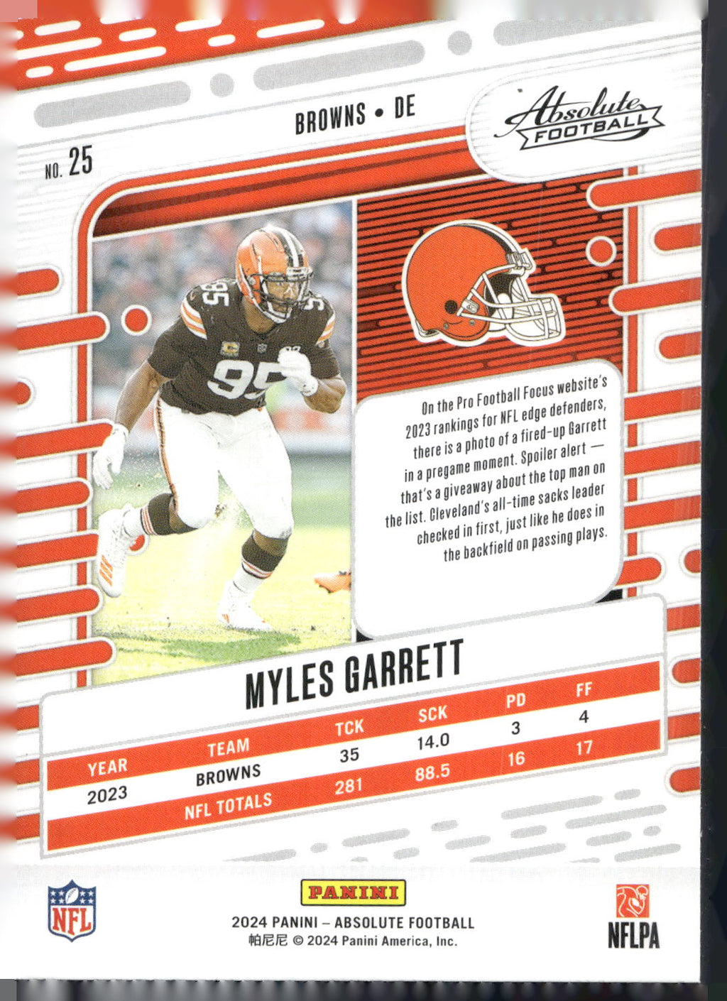 2024 Panini Absolute #25 Myles Garrett Retail
